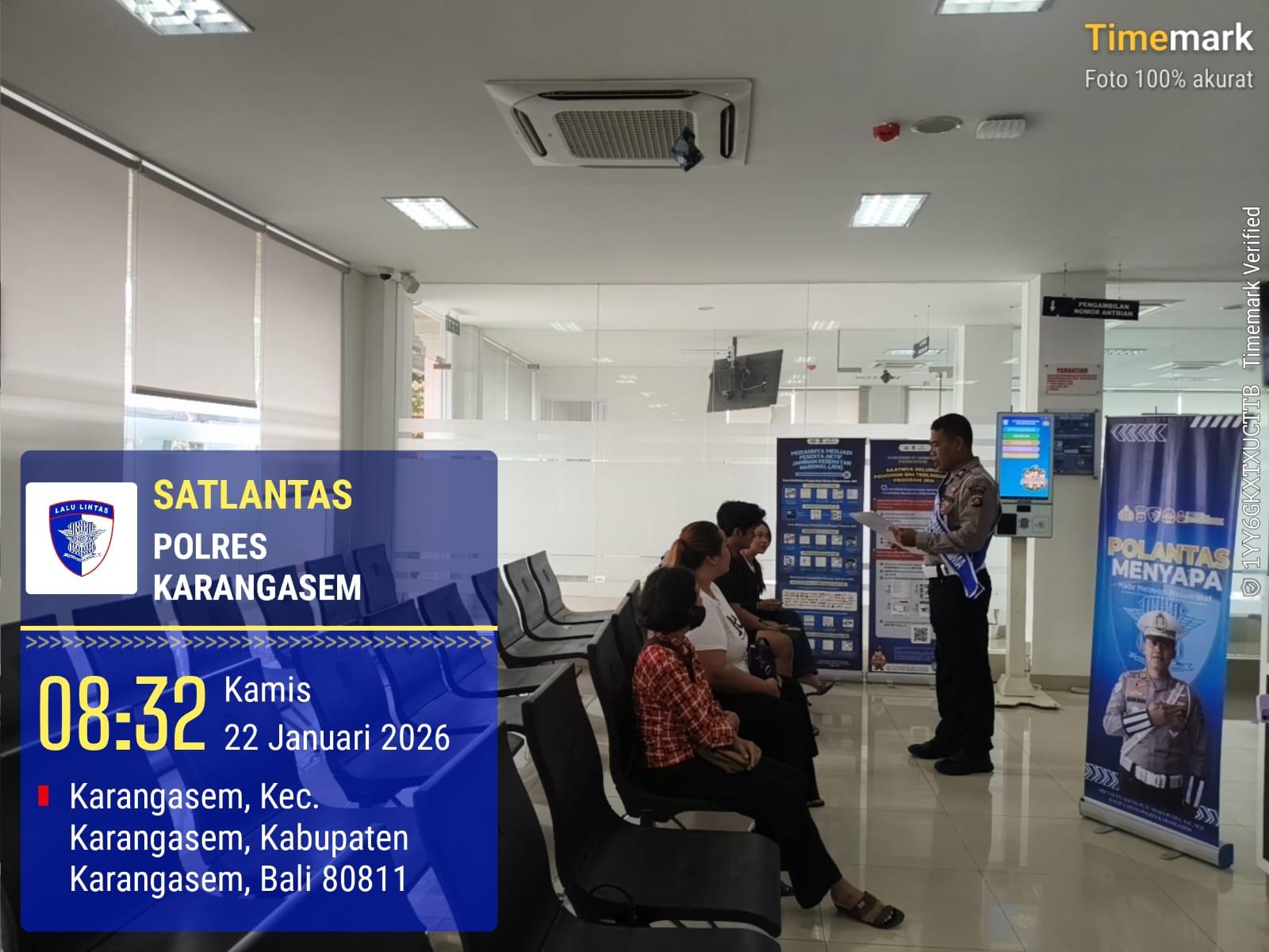 Wujudkan Pelayanan Prima, Satpas Polres Karangasem Laksanakan Pelayanan dengan Senyum, Sapa, Salam