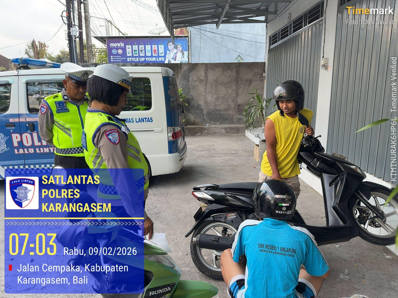 Tindak Tegas Pengendara dengan Knalpot Brong, Unit Kamsel Berikan Teguran Tertulis dan Wajibkan Pengendara ganti Kenalpot Standar