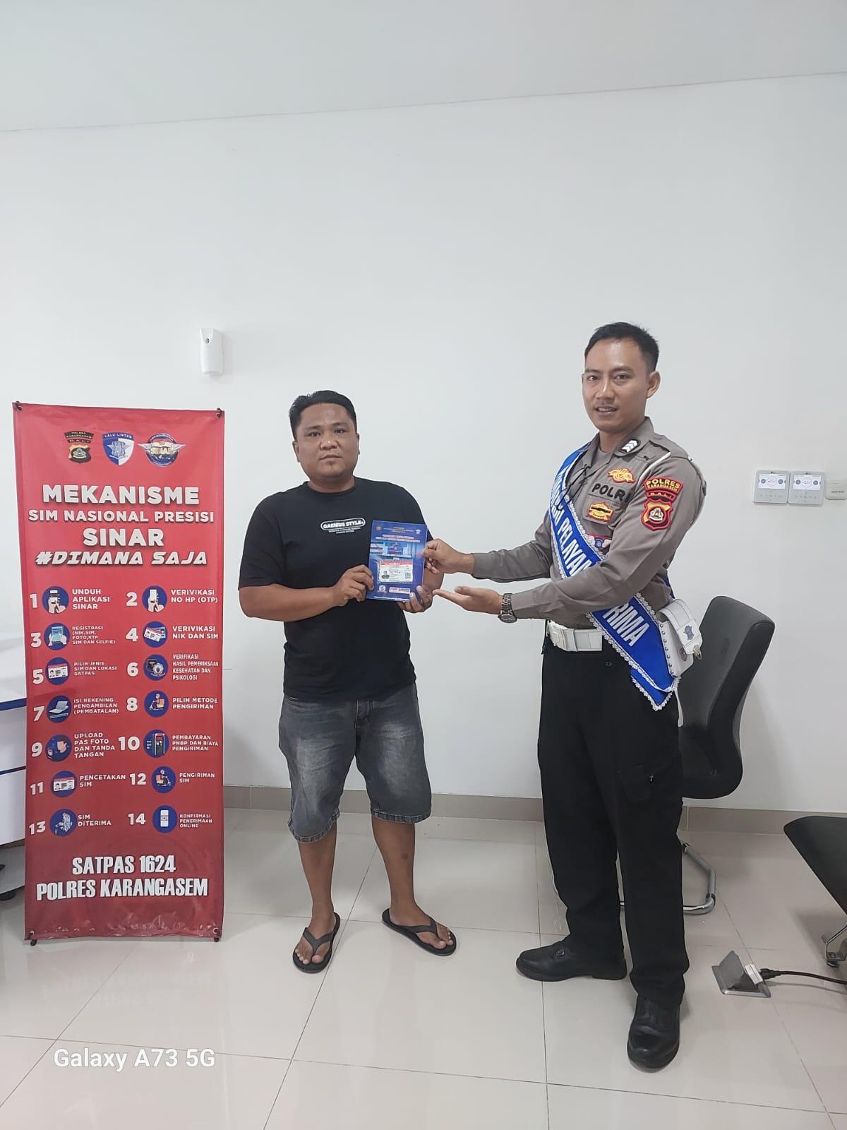 Berikan Kemudahan kepada Masyarakat, Polres Karangasem Ajak Masyarakat Manfaatkan Layanan SIM Online SINAR