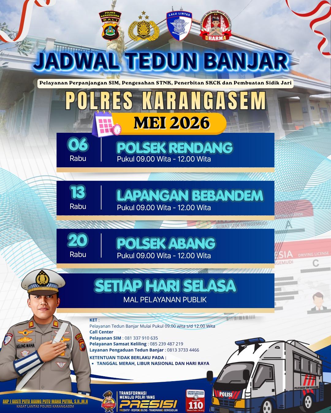 Masyarakat Karangasem  Wajib Tahu, Mobil Samsat Keliling dan SIM Keliling Bisa Berikan Kemudahan, Simak Jadwalnya 
