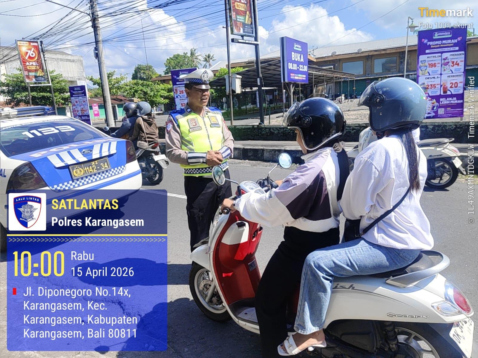Satlantas Polres Karangasem Intensifkan Patroli Dialogis di Beat 1 Guna Cegah Laka Lantas dan Gangguan Kamtibmas