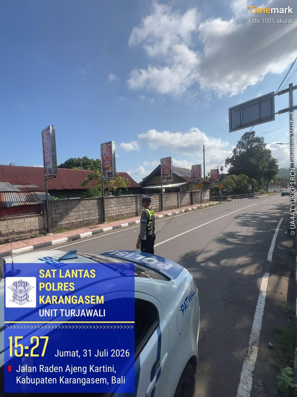  Sat Lantas Polres Karangasem Laksanakan Patroli di Jalan Kartini