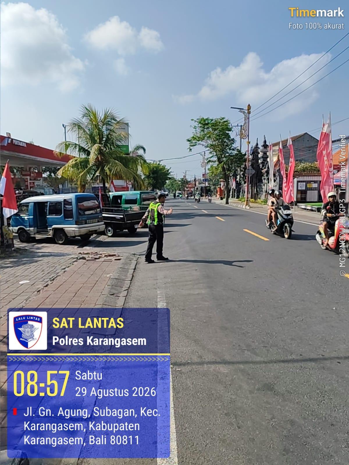 Tingkatkan Keamanan dan Kelancaran Distribusi, Sat Lantas Polres Karangasem Atensi Arus Lalin di Kawasan Pertamina Subagan