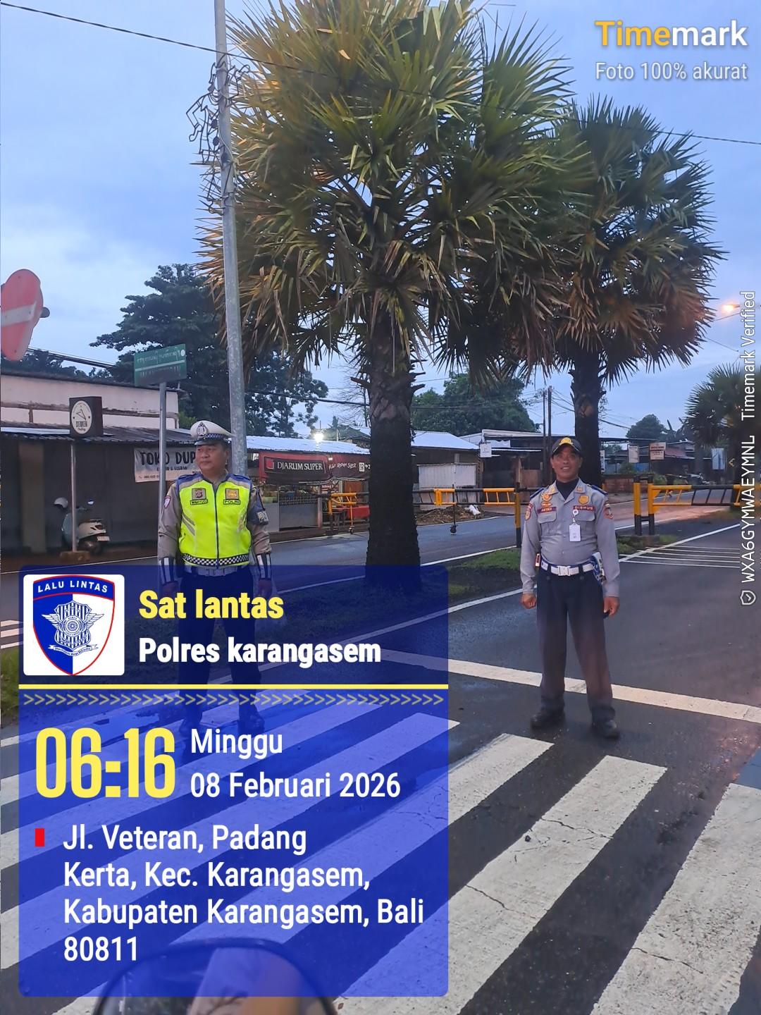 Sat Lantas Polres Karangasem Amankan Jalur Car Free Day di Jalan Veteran