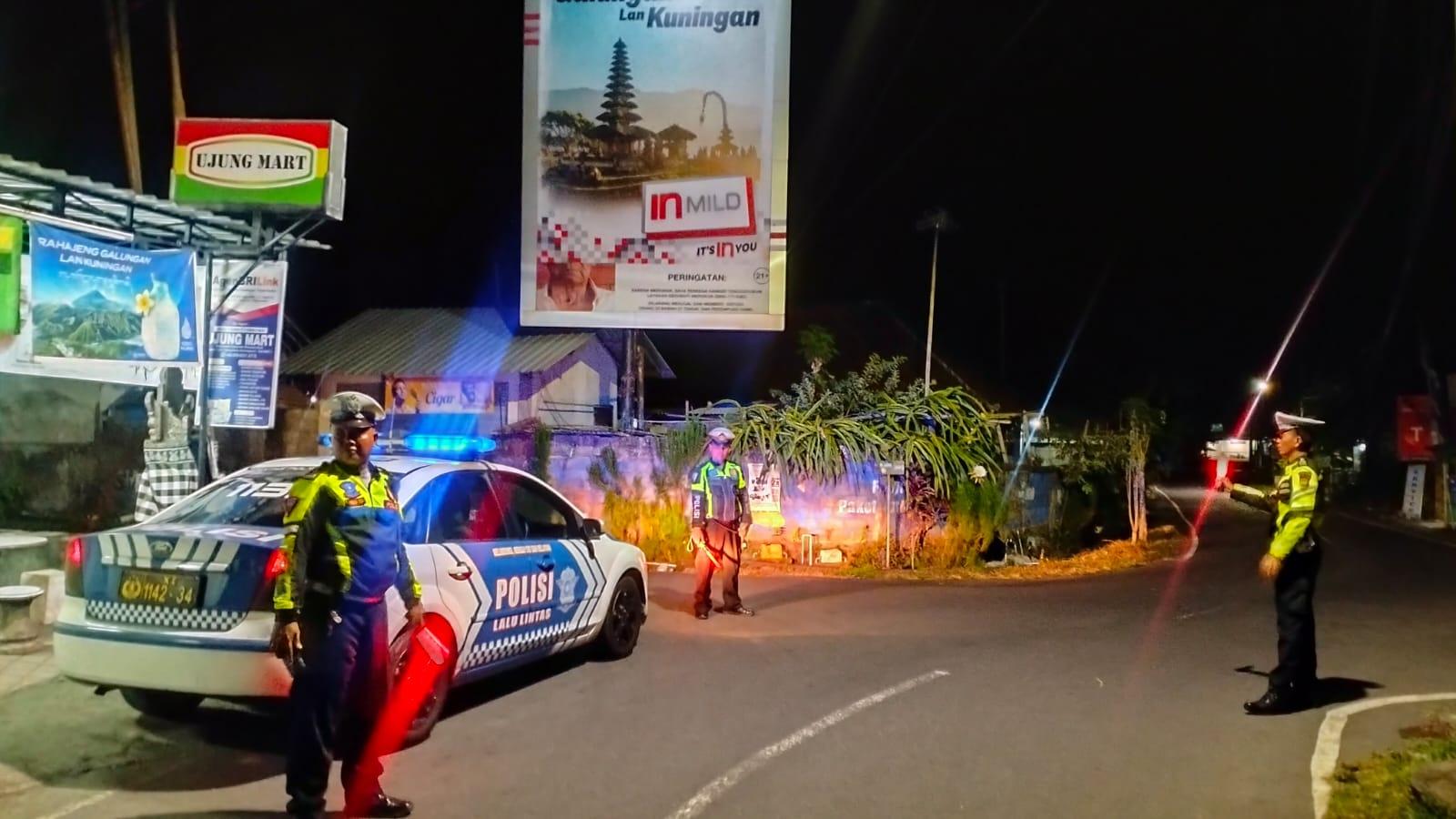 Atensi Beat 1, Unit Turjagwali Menyusuri Jalan Kesatrian, Diponogoro dan Kartini dengan Blue Light Patroli Barcode