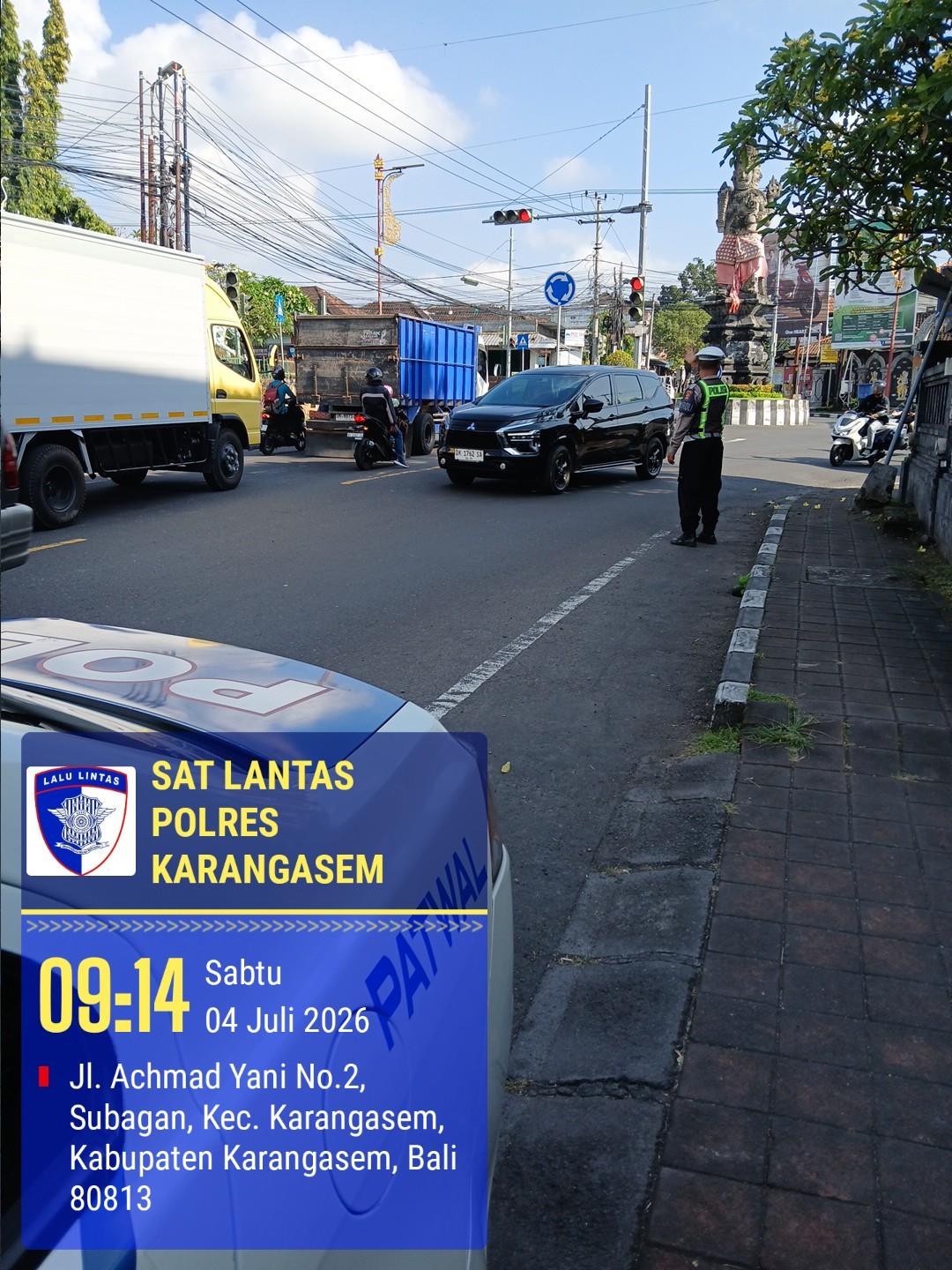 Personil Lantas Laksanakan Gatur Pagi Demi Ketertiban Dan Kelancaran Arus Lalin Di Ktl 1 Subagan