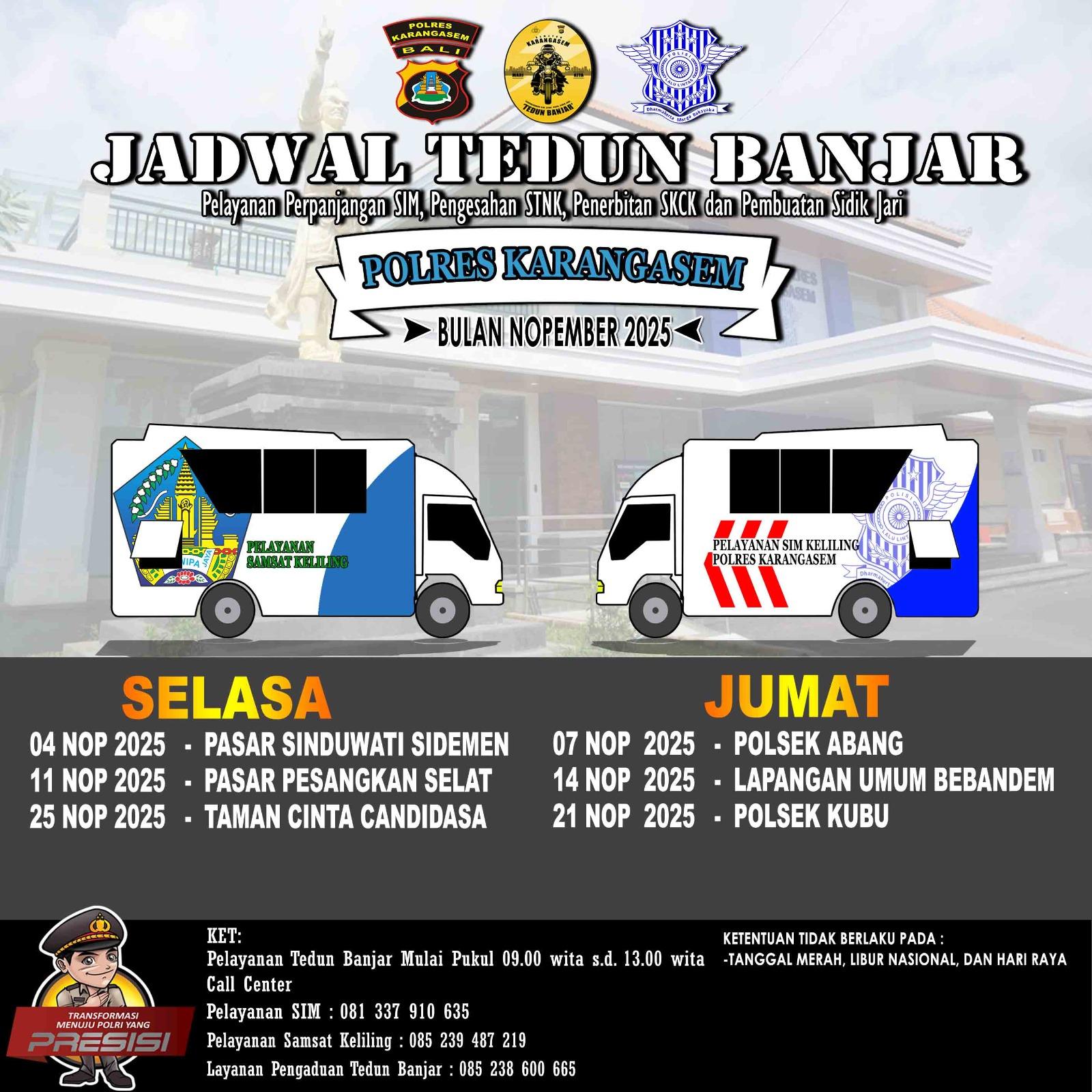 Masyarakat Karangasem  Wajib Tahu, Mobil Samsat Keliling dan SIM Keliling Bisa Berikan Kemudahan, Simak Jadwalnya 