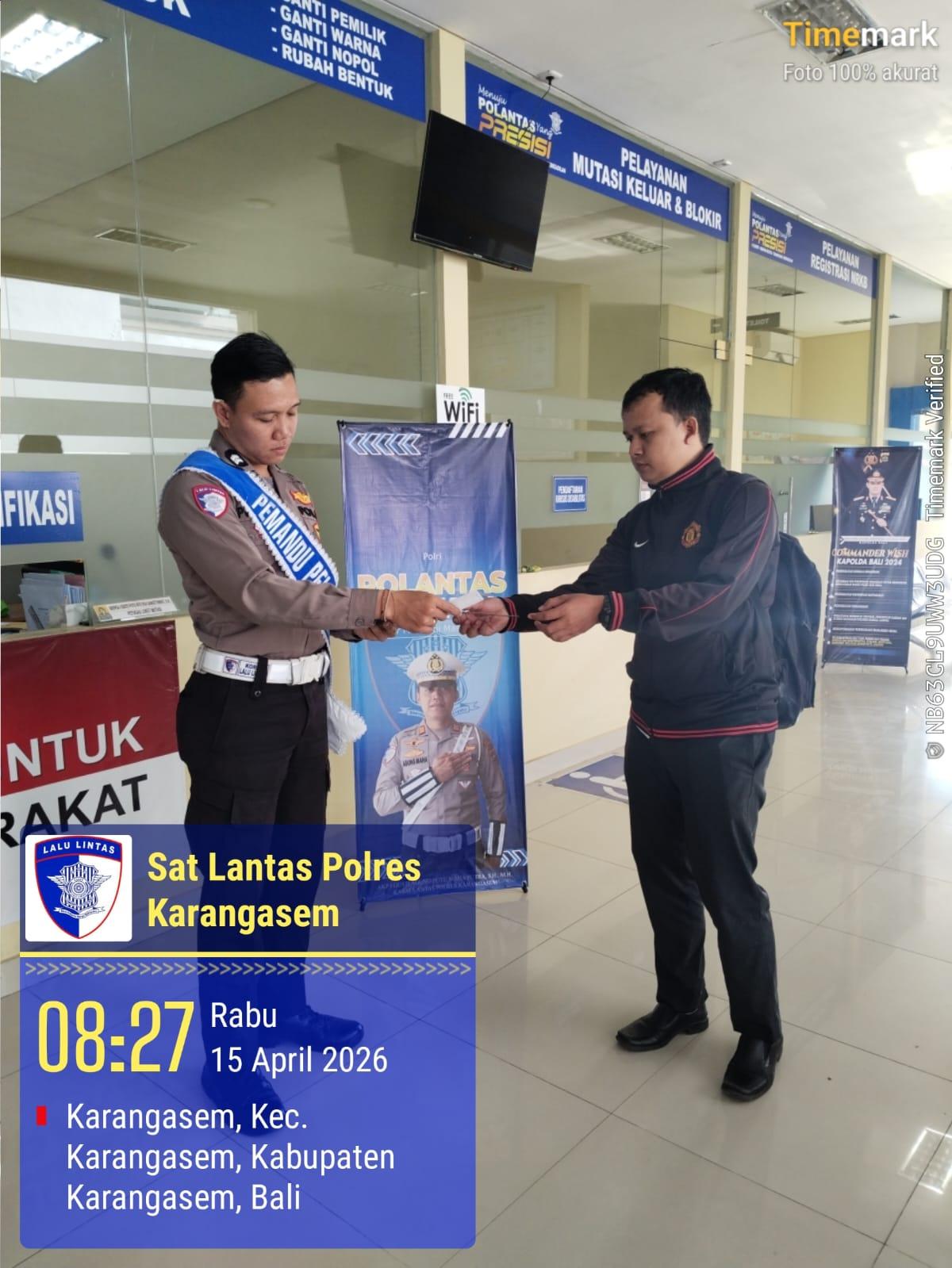 Tingkatkan Kualitas Pelayanan Publik, Proses Pelayanan BPKB Polres Karangasem Semakin Cepat dan Transparan