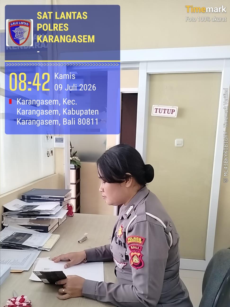 Wujudkan Pelayanan Prima, Sat Lantas Polres Karangasem Komit Berikan Kemudahan Pengurusan BPKB