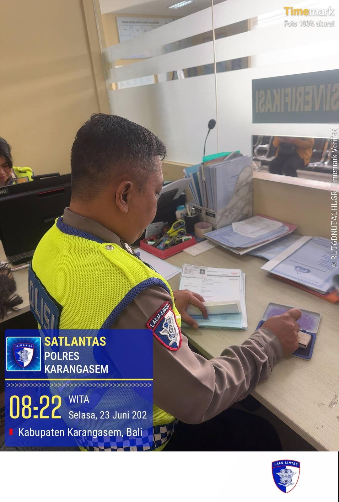 Wujudkan Pelayanan Prima, Sat Lantas Polres Karangasem Komit Berikan Kemudahan Pengurusan BPKB