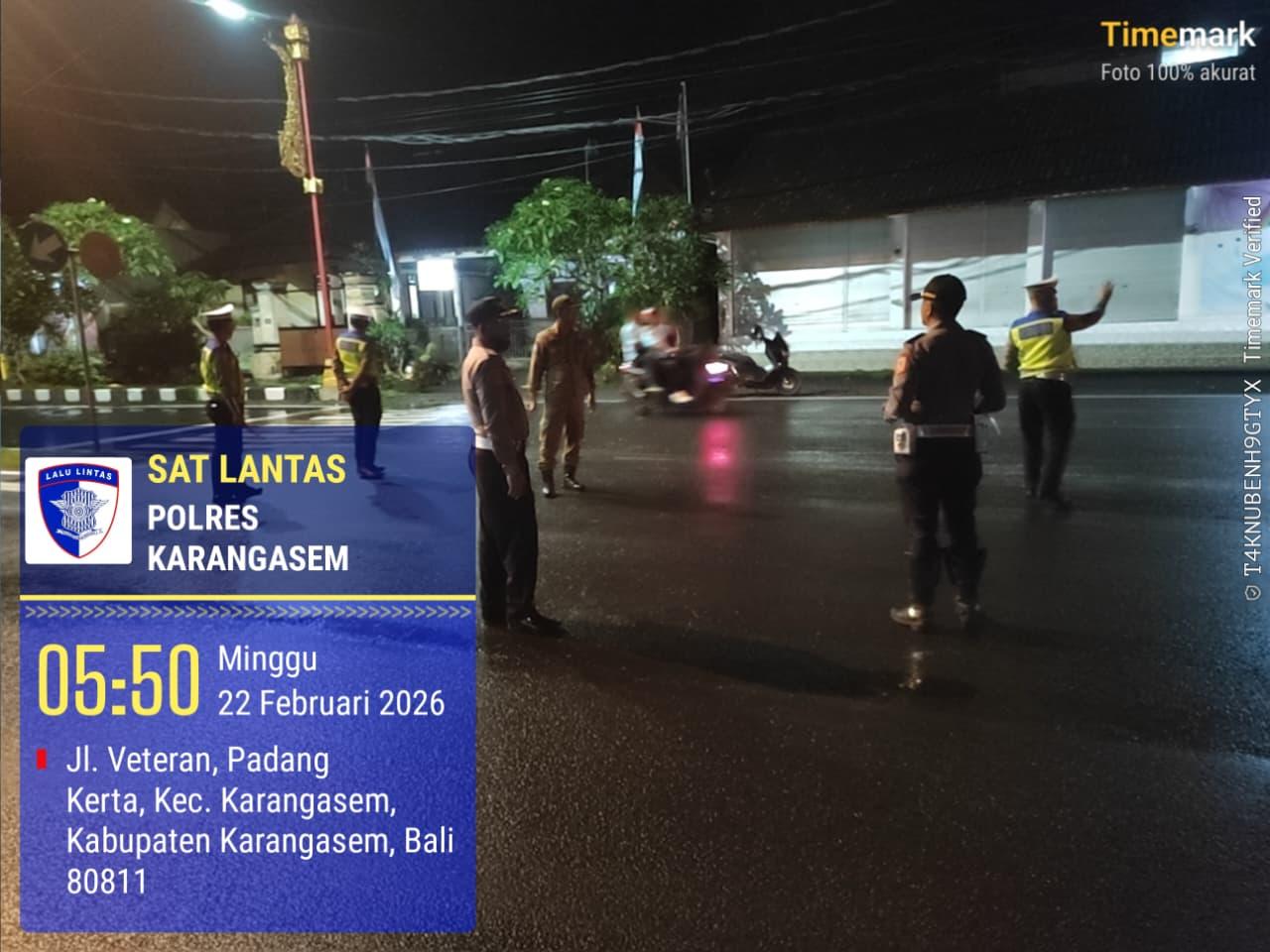 Sat Lantas Polres Karangasem Amankan Jalur Car Free Day di Jalan Veteran