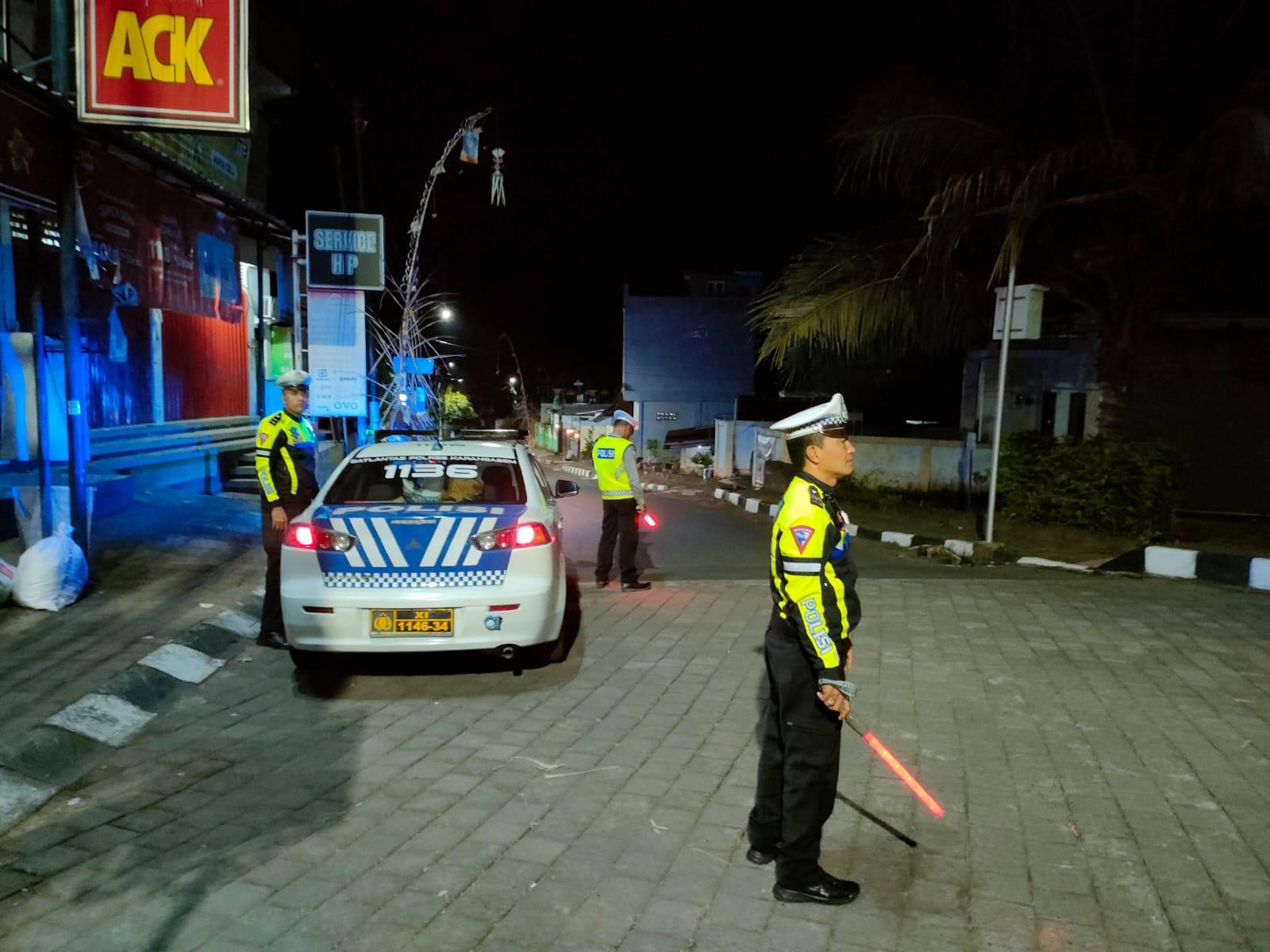 Satlantas Polres Karangasem Gelar Patroli Malam Antisipasi Terjadinya Laka Lantas