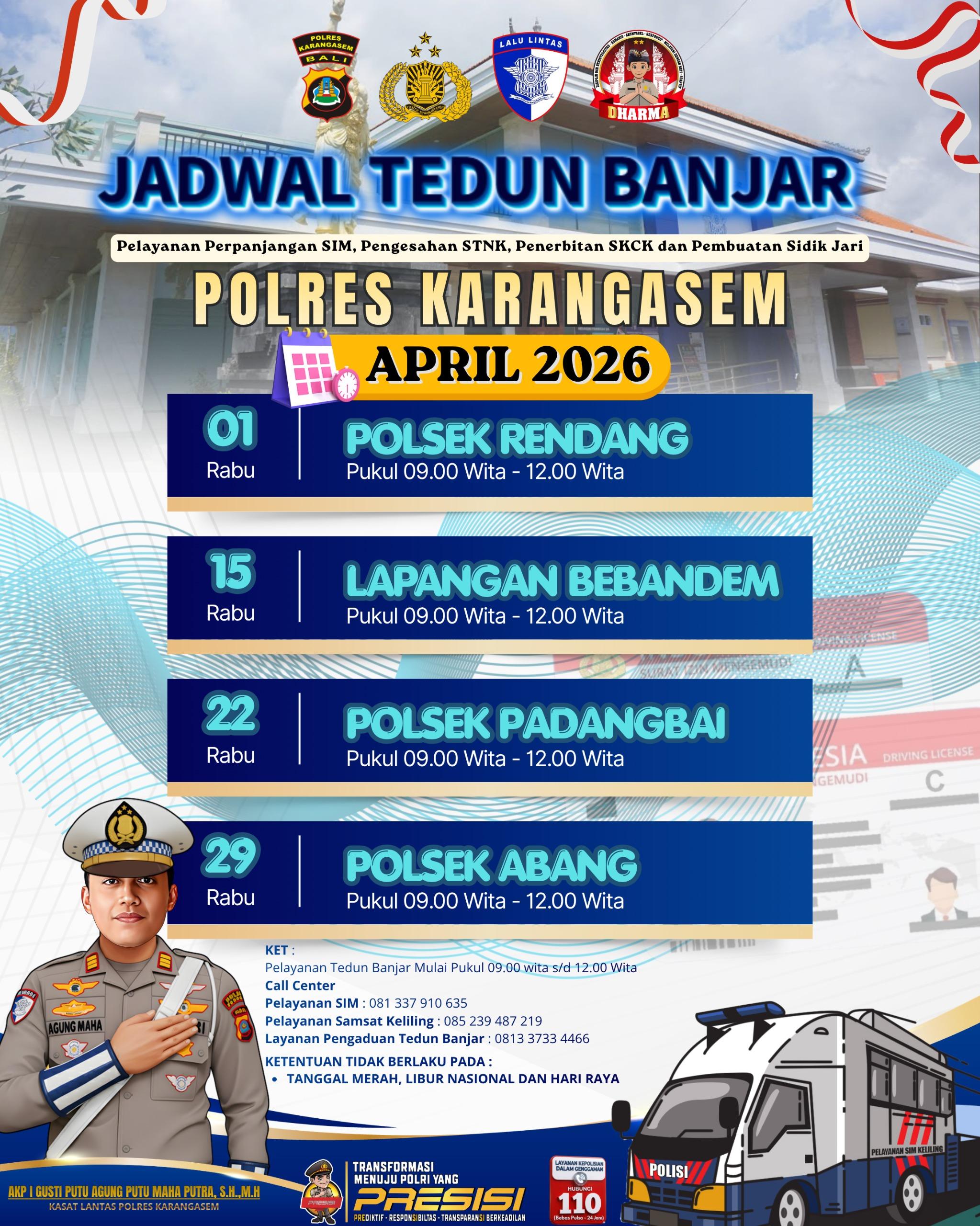 Masyarakat Karangasem  Wajib Tahu, Mobil Samsat Keliling dan SIM Keliling Bisa Berikan Kemudahan, Simak Jadwalnya 