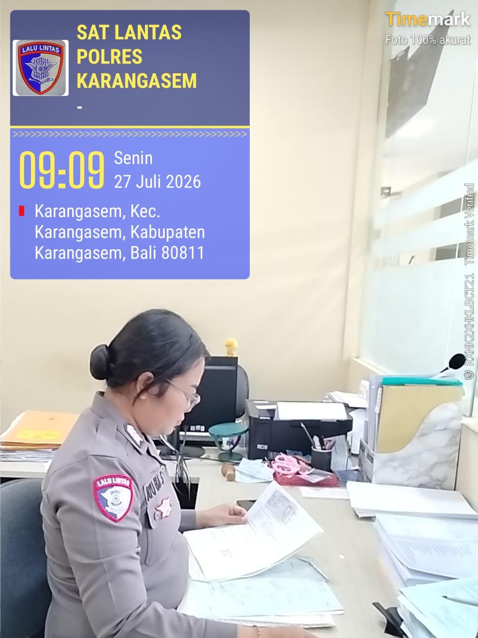 Wujudkan Pelayanan Prima, Sat Lantas Polres Karangasem Komit Berikan Kemudahan Pengurusan BPKB