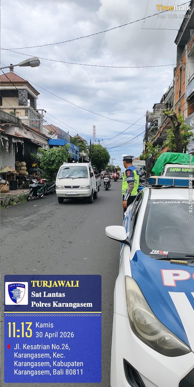 Satlantas Polres Karangasem Intensifkan Patroli di Seputaran Kota Amlapura