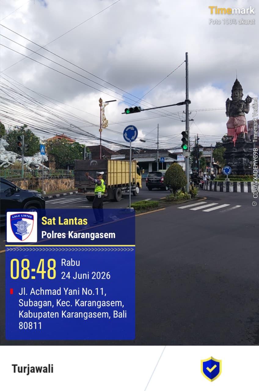 Personil Lantas Laksanakan Gatur Pagi Demi Ketertiban Dan Kelancaran Arus Lalin Di Ktl 1 Subagan