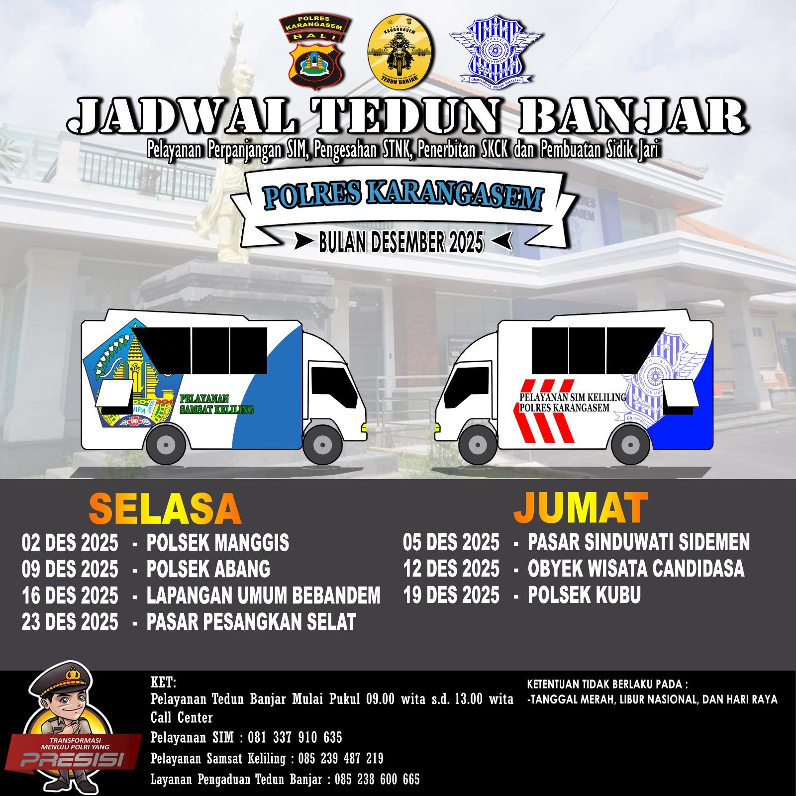 Masyarakat Karangasem  Wajib Tahu, Mobil Samsat Keliling dan SIM Keliling Bisa Berikan Kemudahan, Simak Jadwalnya 