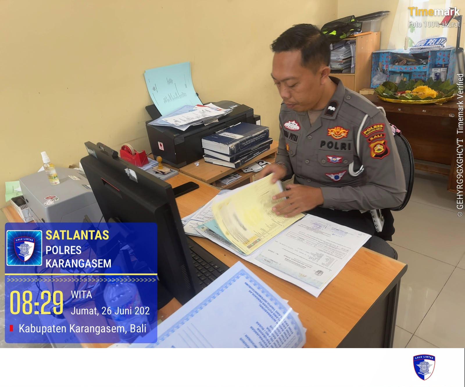 Wujudkan Pelayanan Prima, Sat Lantas Polres Karangasem Komit Berikan Kemudahan Pengurusan BPKB