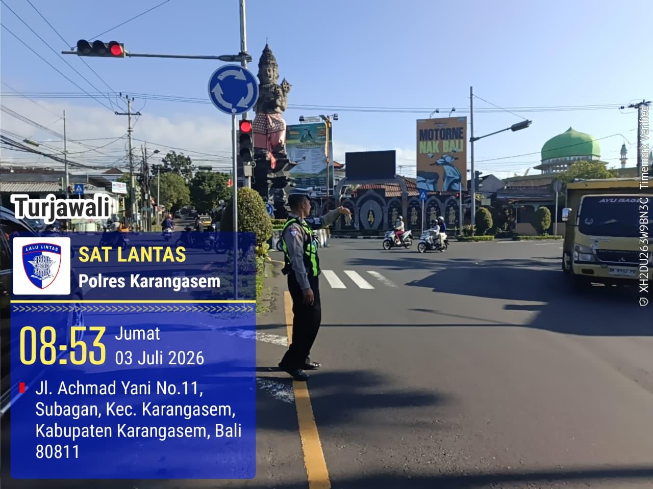 Personil Lantas Laksanakan Gatur Pagi Demi Ketertiban Dan Kelancaran Arus Lalin Di Ktl 1 Subagan