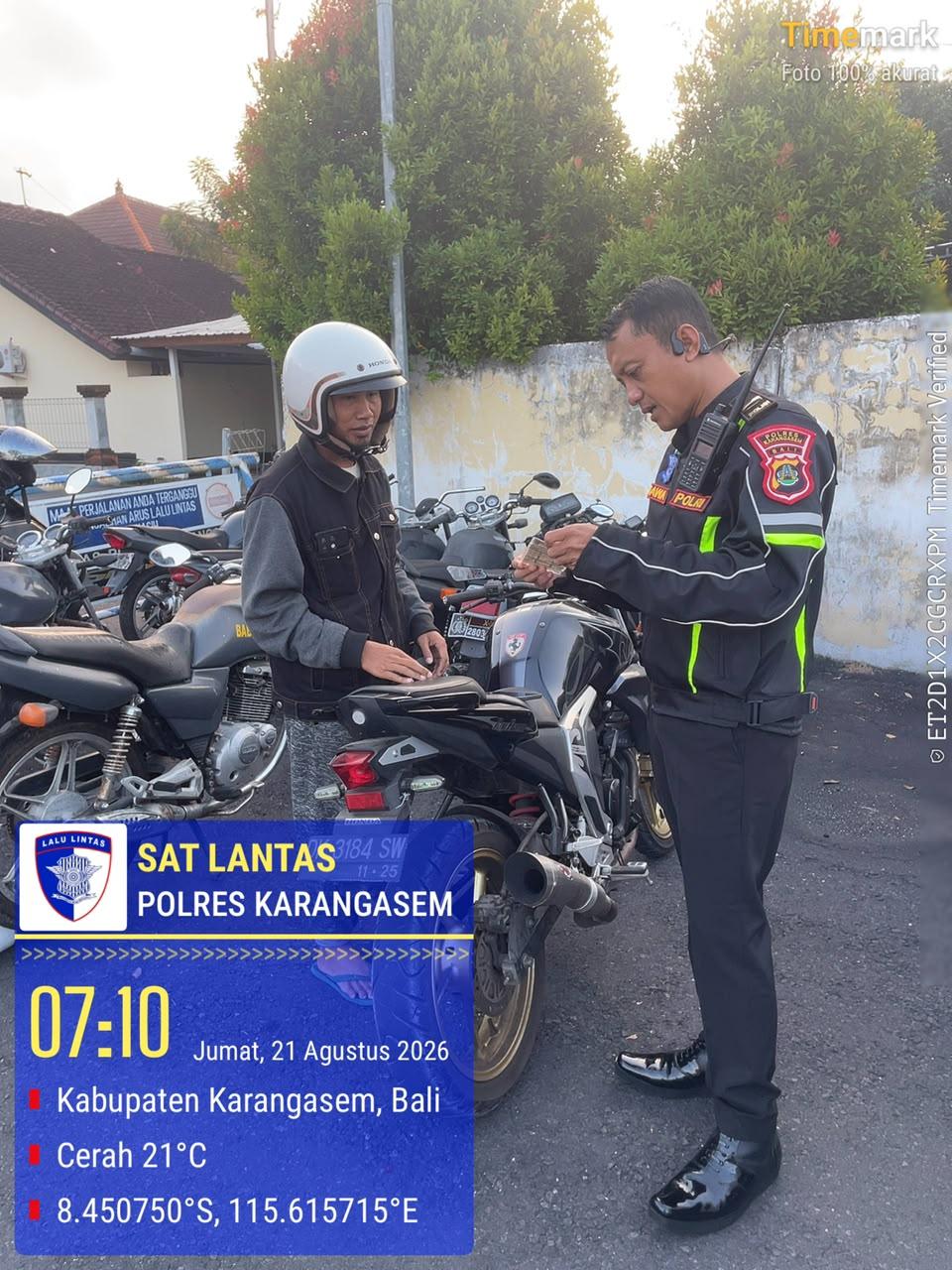Amankan Kendaraan dengan Kenalpot Brong, Sat Lantas Polres Karangasem  Gencar Tindak Pelanggaran Kasat Mata