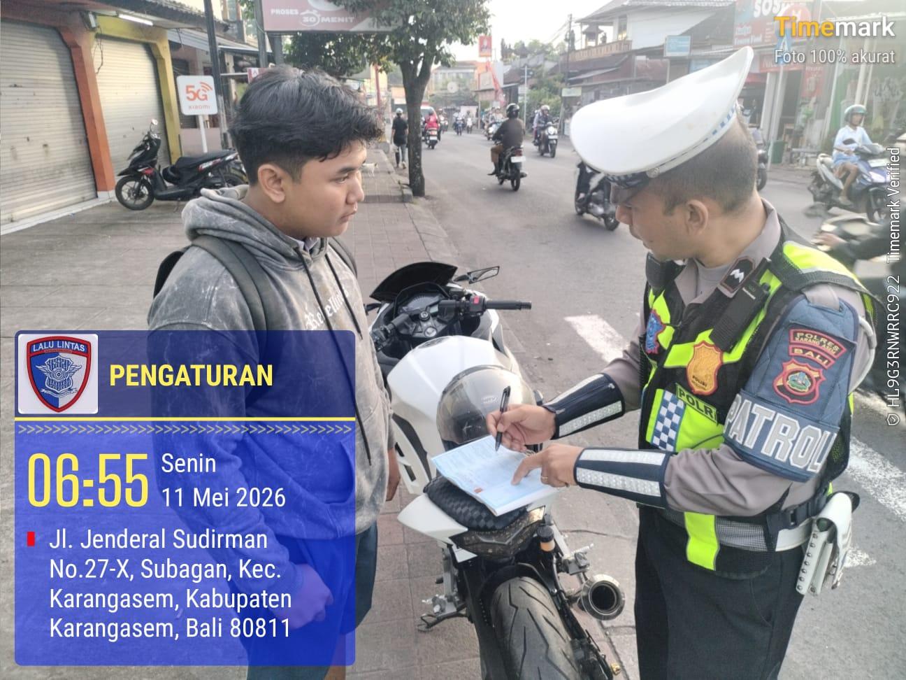Satlantas Polres Karangasem Intensifkan Tilang Manual Terhadap Pelajar yang Melanggar Aturan Berlalulintas