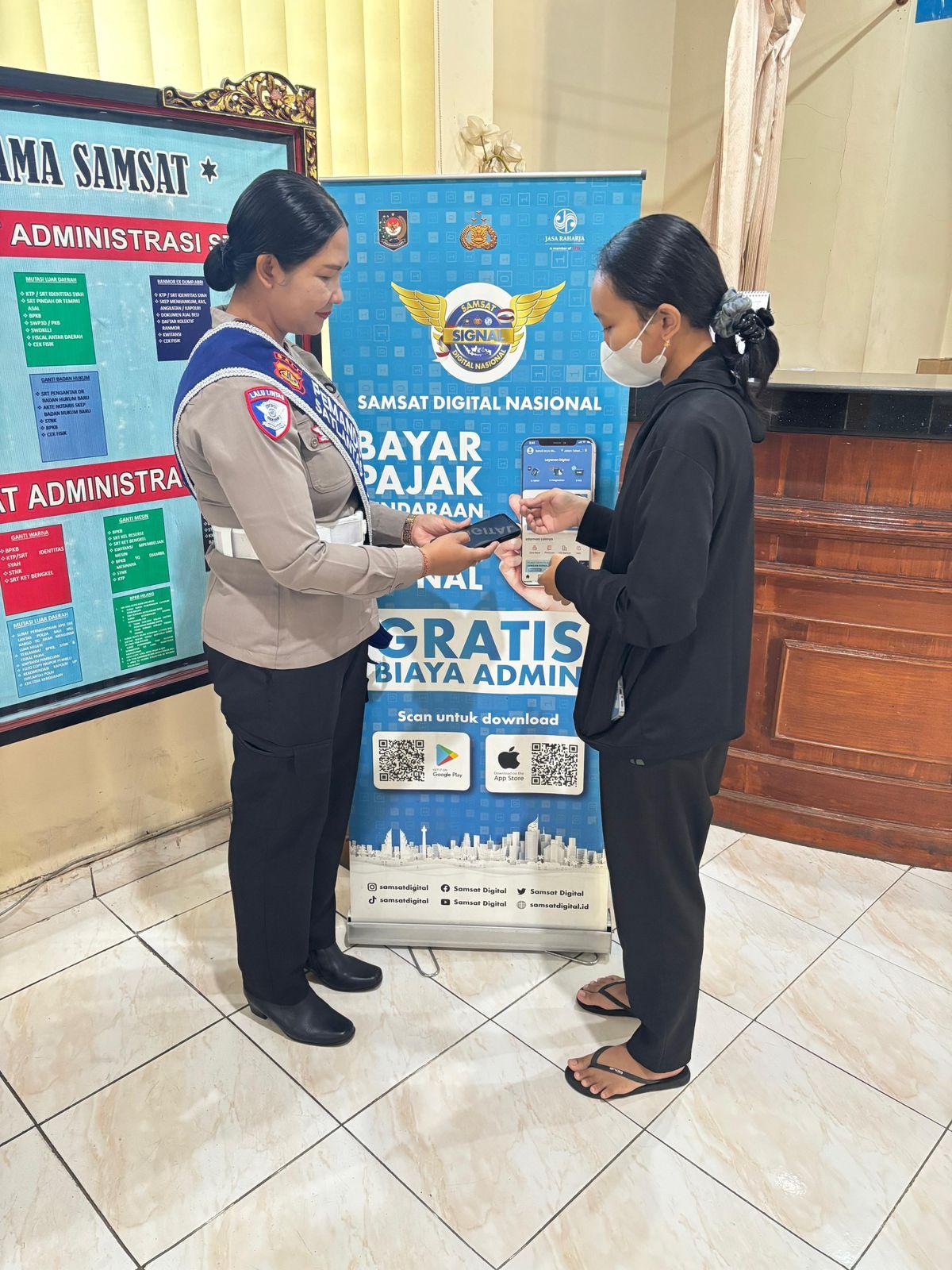 Polres Karangasem  Terus Gencarkan Aplikasi Signal Samsat, Permudah Layanan Pajak bagi Masyarakat 
