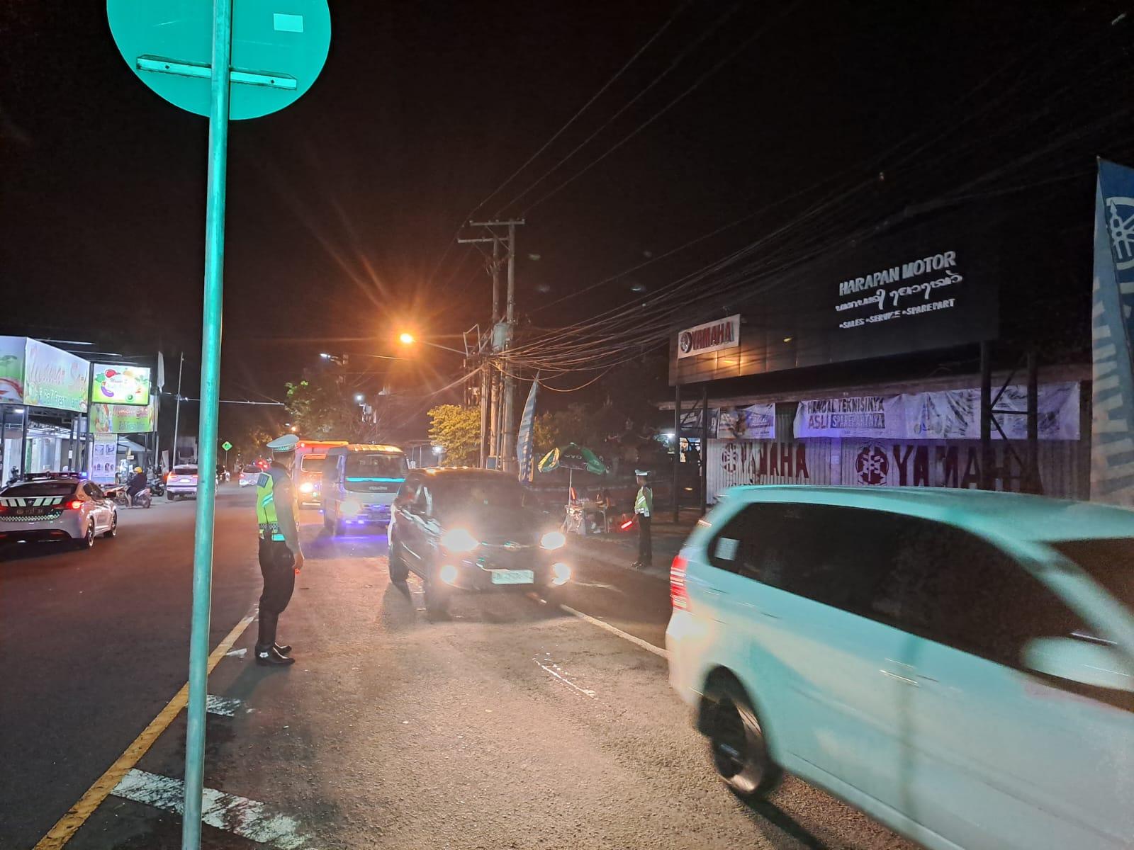 Cegah Balap Liar Sat Lantas Polres Karangasem  Gelar Patroli pada Malam Hari
