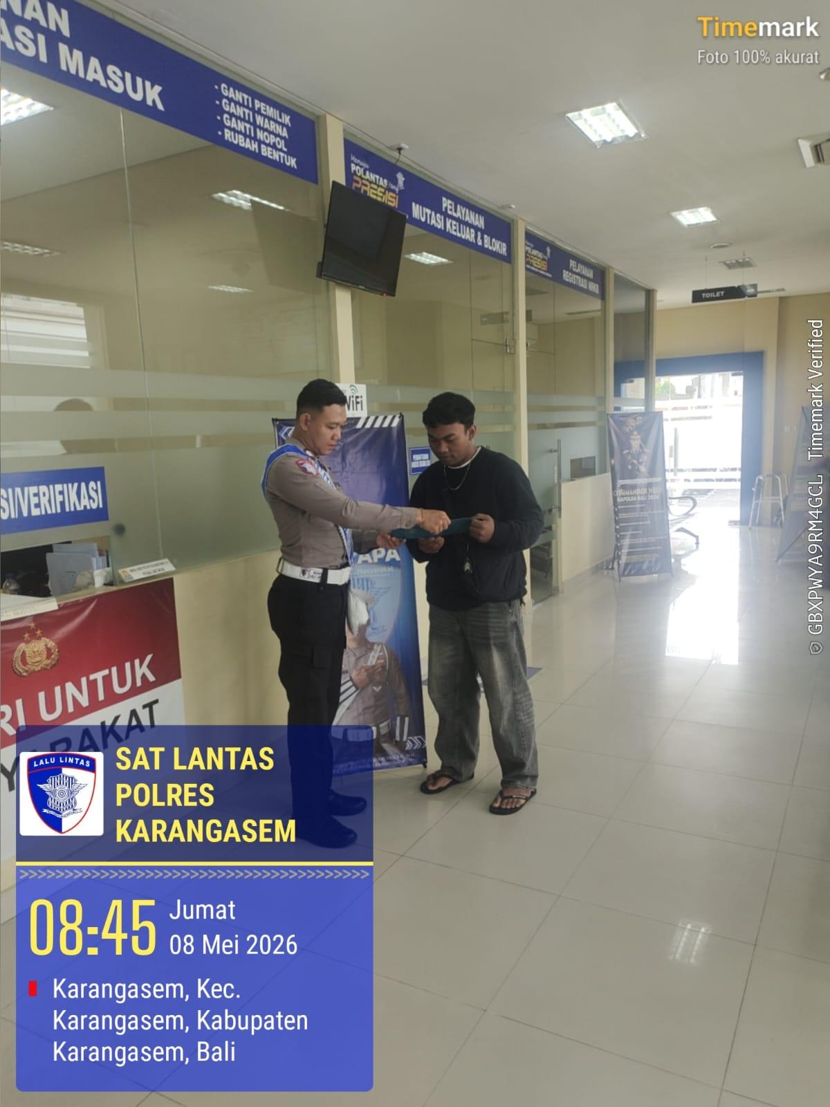 Tingkatkan Kualitas Pelayanan Publik, Proses Pelayanan BPKB Polres Karangasem Semakin Cepat dan Transparan