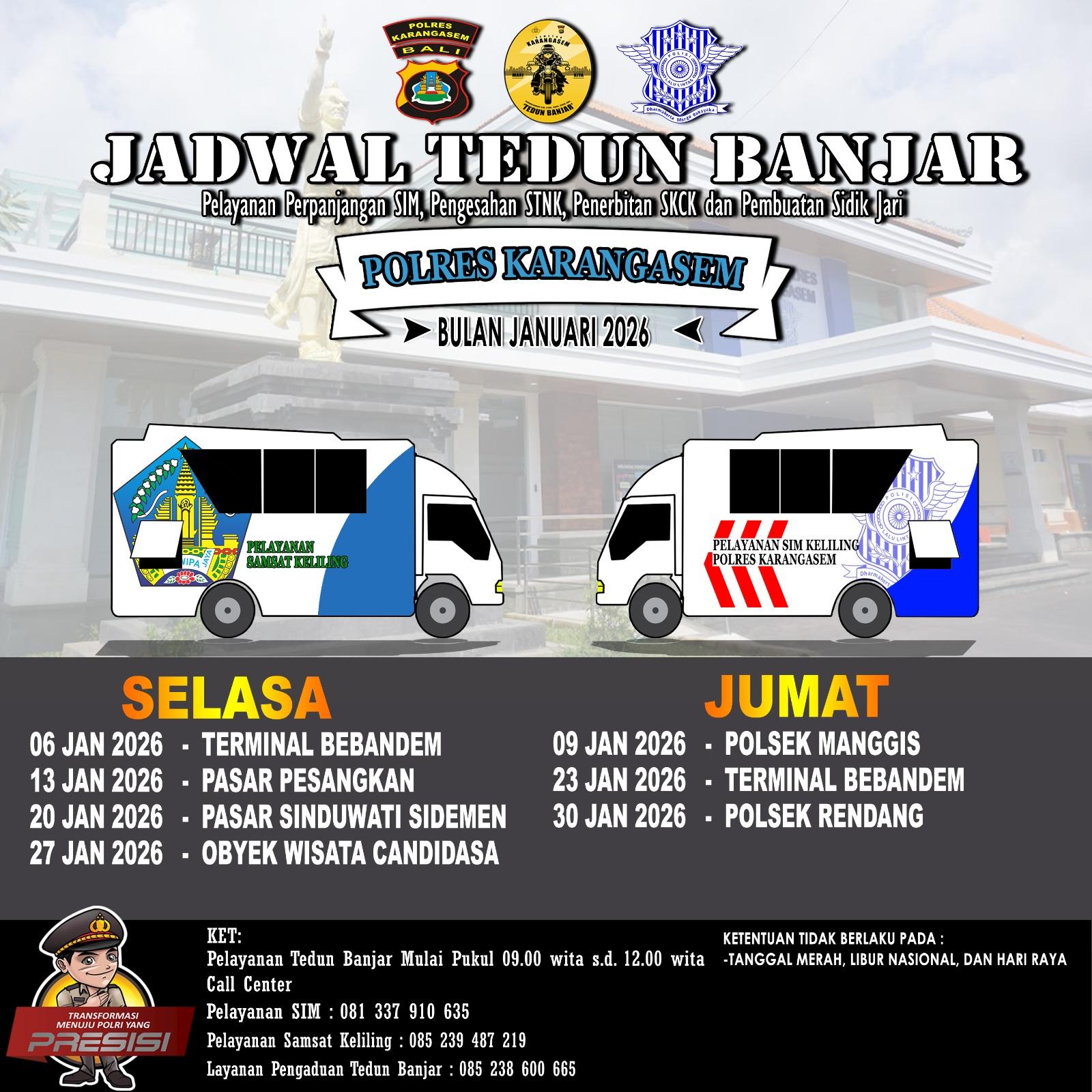 Masyarakat Karangasem  Wajib Tahu, Mobil Samsat Keliling dan SIM Keliling Bisa Berikan Kemudahan, Simak Jadwalnya 