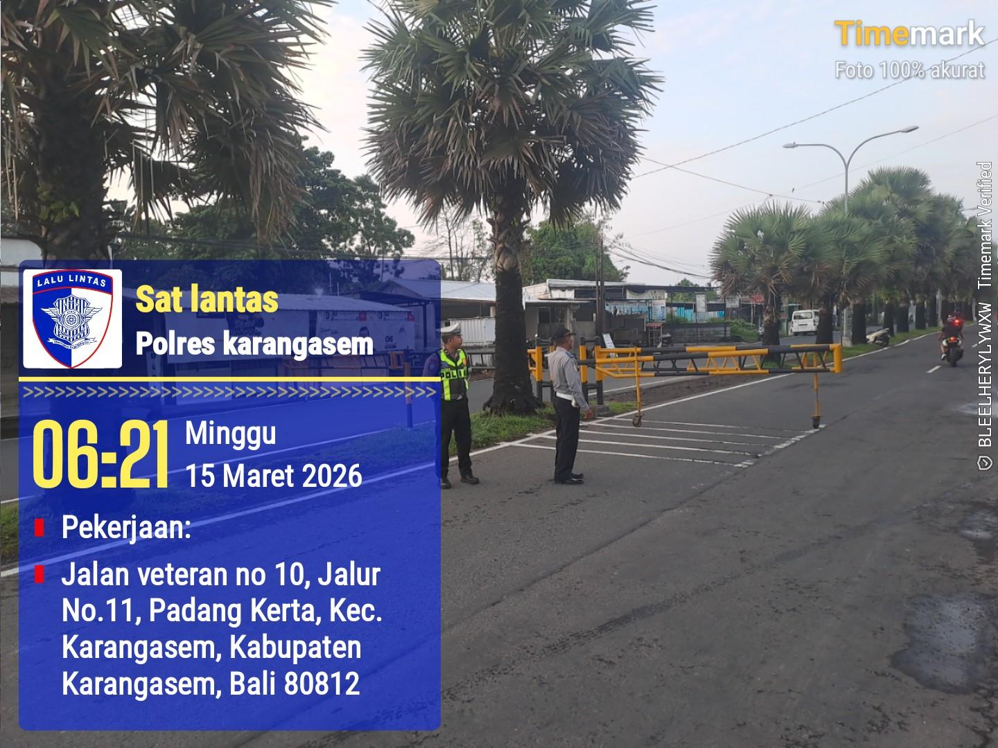 Sat Lantas Polres Karangasem Amankan Jalur Car Free Day di Jalan Veteran