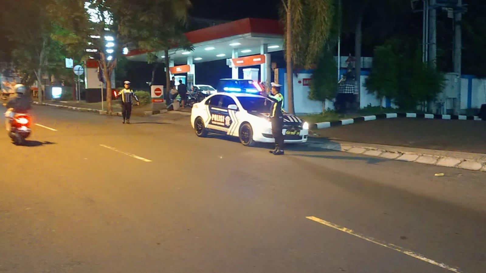 Cegah Balap Liar Sat Lantas Polres Karangasem  Gelar Patroli pada Malam Hari