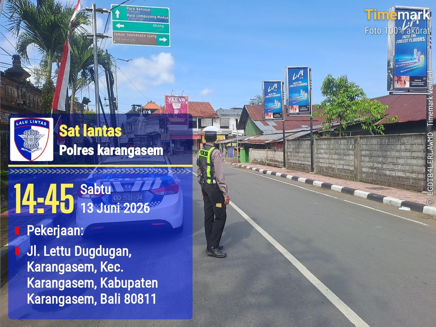 Kegiatan Rutin yang ditingktkan Satlantas Polres Karangasem laksanakan patrol di Jalan Kartini