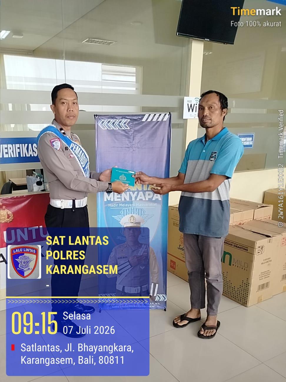 Sat Lantas Polres Karangasem Berikan Pelayanan Prima di BPKB